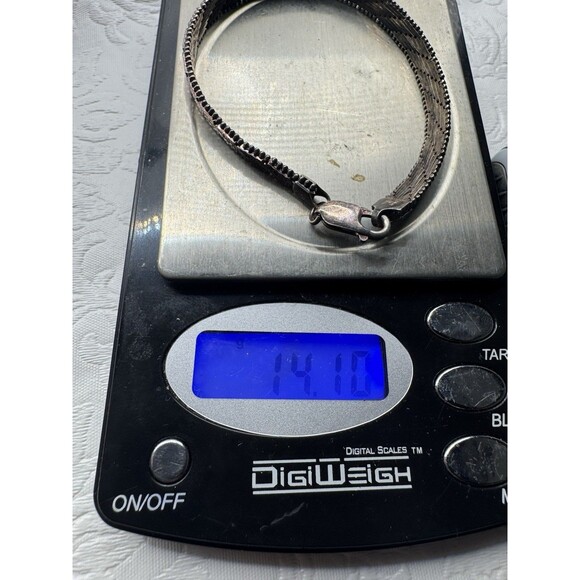 Vintage Sterling Bronze Woven Link Bracelet Made in Italy 1.4mm Unisex 14.10g - Picture 10 of 10